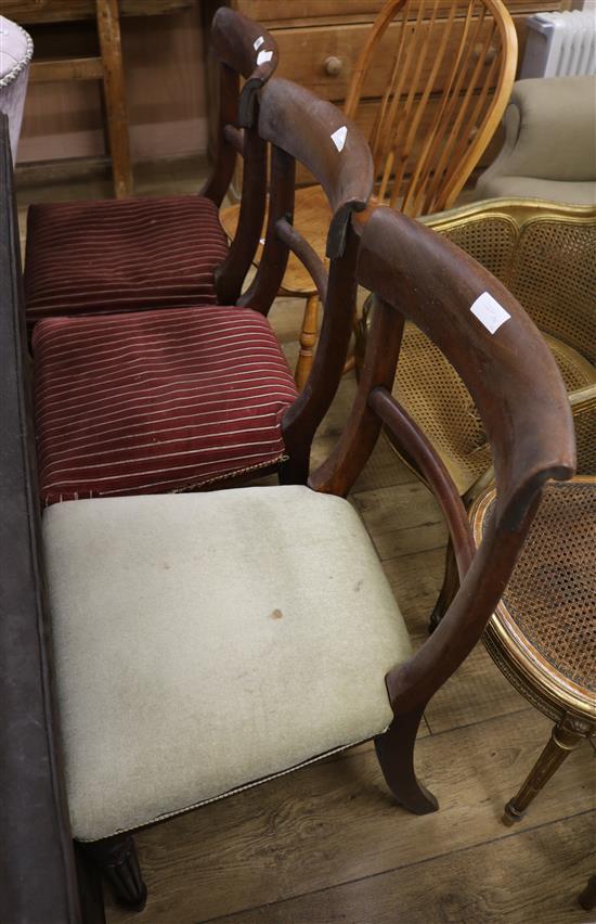 A set of three early 19th century mahogany dining chairs